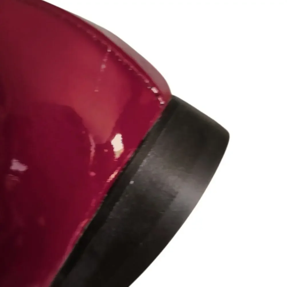 Aeyde Red Pointed Toe Patent Leather Minimalist Balletcore Ballet Flats
